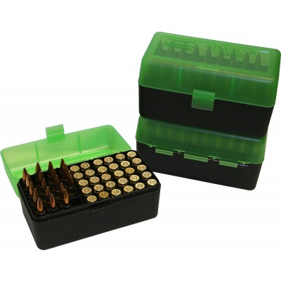 MTM 50 Round Rifle Ammunition Box RL-50 Green/Black RL-50