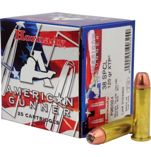 Hornady Ammunition American Gunner 38 SPL 125Grn XTP 25 Pack HORN-90324 ...