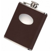 David Nickerson Leather Hip Flask 6oz BROWN (DNF6BR)