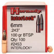 Hornady Interlock 6MM 100Grn BTSP 100 Pack HORN-2453